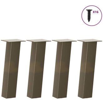 vidaXL Vidaxl - Patas Para Mesa De Centro 4 Unidades De Acero Natural, 42 Cm, Acero