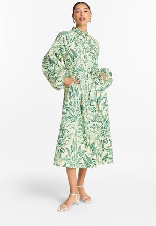 Diarrablu Printed Cotton Poplin Naja Midi Dress Toile Olive at Nordstrom, Size 3X-Large