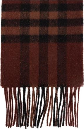 Burberry Kasjmieren sjaal met franjes - unisex - Accessoires - Rood - Maat: ONE Size Kasjmier