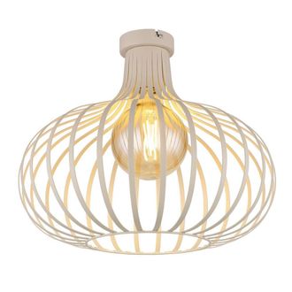 Netlighting Mateo Semi Flush Ceiling Light Creme Coloured Matt 1x E27 in Beige