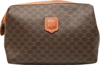 Celine Clutch Macadam in tela cerata 1998 - Marrone