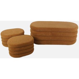 Sweeek Sweeek - Banco Cofre De Almacenamiento Borreguito Con 2 Puffs, Snow, &Oacute;xido, 45x111x42.5 Cm