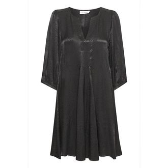 Karen by Simonsen Meteoriet Print Jurk met 3/4 Mouwen - Dames - Korte kleedjes - Zwart - XL - Kleedjes
