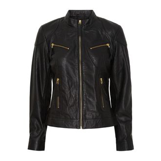 Notyz Leren jas - Dames - Leren en Su&egrave;de Jassen - Zwart - 3XL - Leer - Jassen