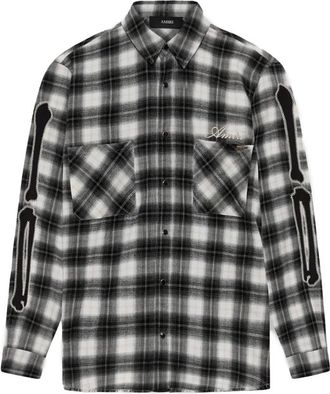Amiri Casual Shirts, male, Multicolor, M, Bones Flannel Overshirt