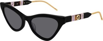 Gucci Zonnebril - Dames - Zonnebrillen - Zwart - 55 MM - Accessoires