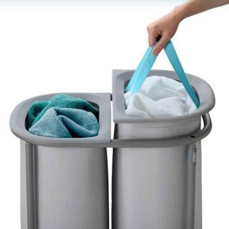 Joseph Joseph Cesto Per Il Bucato Con Coperchio, Duo, Modello Cesto Per Il Bucato 80l, Ideale Per La Lavanderia E Il Bagno, Grande Capacit&agrave;, Design Verticale, Manig