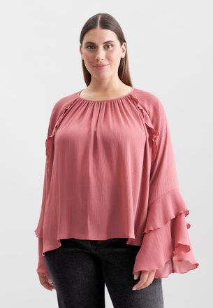 Seidensticker Schlupfbluse SEIDENSTICKER Schwarze Rose, Damen, Gr. 6XL (52), blush, 100% Polyester, unifarben, relaxed fit, Blusen Schlupfbluse, 1/1 Uni