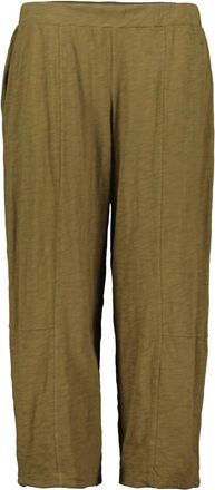 Mod-o-doc Womens Elastic Waist Gauze Lantern Barrel Cut Pants In Shadow Fern