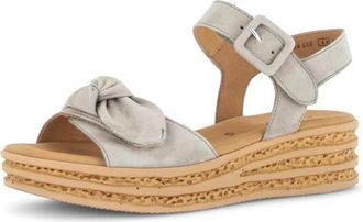 Gabor Platform Wedge Sandaal - Dames - Schoenen - Beige - Maat: 38 EU Leer