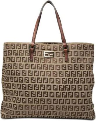 Fendi Pre-owned Tote Bags, female, Beige, Size: ONE SIZE Pre-owned Vintage Tote Bag