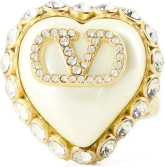 Valentino Garavani VLogo Signature Ring - Dames - Ringen - Geel - 52 MM - Accessoires