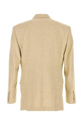 Dolce & Gabbana G2wj2tfutdb S8230 Melangebianchibeig Exterior: Hemp Silk Linen Giacche E Gilet Jacket