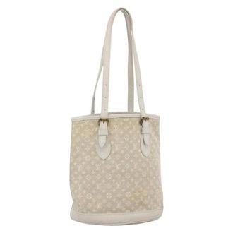 Louis Vuitton Pre-owned Bucket Bags, female, Beige, Size: ONE SIZE Pre-owned Vintage Monogram Mini Lin Bucket Bag