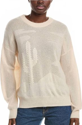 Brodie Desert Boyfriend Sweater In Antique White