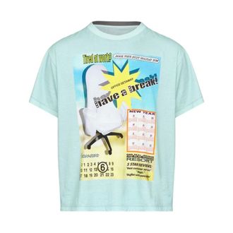 Maison Margiela Heren, Tops, Blauw, Maat: M Katoen