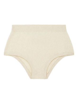 Alanui ribbed culotte shorts - women - Cashmere/Cotton - S - Neutrals