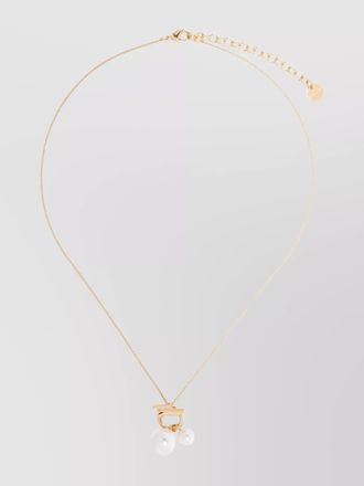 Ferragamo faux-pearl embellished pendant necklace