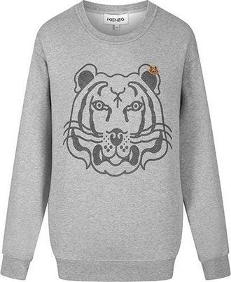 Kenzo (WMNS) KENZO FW21 Tiger Head Printing Cotton Hoodie Gray FB62SW8314MO-94