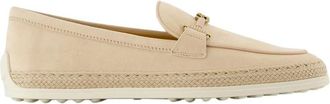 Tod's Beige Raffia Loafer Slip-On Ronde Neus - Dames - Loafers - Beige - 40 EU - Schoenen