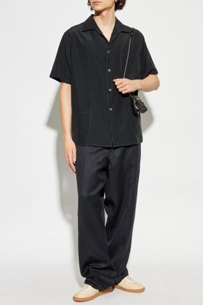 Maison Margiela Short Sleeve Shirt, Mens, Black