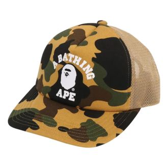 A Bathing Ape 1st Camo College Mesh Cap Yellow 1L80-180-001-YELLOW