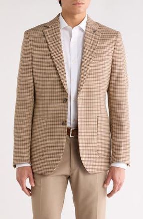 Elie Tahari Plaid Slim Fit Sport Coat in Beige at Nordstrom Rack, Size Xx-Large