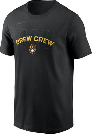 Nike Milwaukee Brewers Fashion Nike Mens MLB T-Shirt in Black | N19900AMZB-19Z