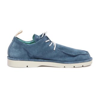Panchic Lace-Up Su&egrave;de Basic Blauwe Schoenen - Heren - Veterschoenen - Blauw - 41 EU - Su&egrave;de - Schoenen
