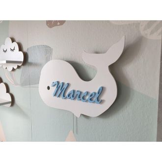 OEM L&aacute;mpara De Noche De Ballena A Pilas Con Nombre