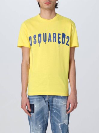 Dsquared2 Mens Short Sleeve Cotton T-Shirt In Yellow
