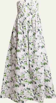 Proenza Schouler Virella Printed Strapless Maxi Dress