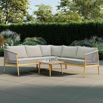Charles Bentley Almada 4-5 Seater Corner Lounge Set in Grey | Size: 4 Person