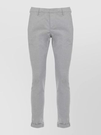 Dondup straight cotton trousers rolled cuffs pockets