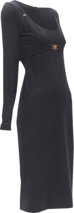 Versace Tresor De La Mer Medusa harness sheath dress