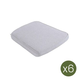 ED&Egrave;N JARD&Iacute; Pack de 6 cojines de sillas de jard&iacute;n curvo olefin gris claro 45x47cm