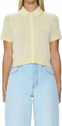 Pistola Denim Lucca Short Sleeve Polo Sweater In Pale Yellow