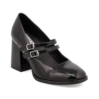 Mia Neela GS1503401 Pumps Womens Black Faux Leather Block Heel HTAT1069