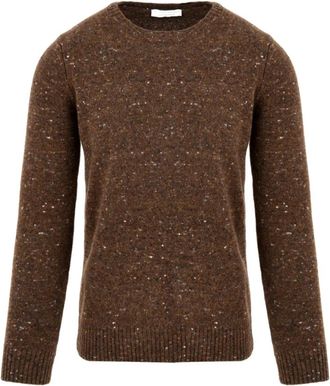 FILIPPO DE LAURENTIIS Bruine Sweater Model B25114 - Heren - Ronde hals truien - Bruin - M - Truien & Vesten