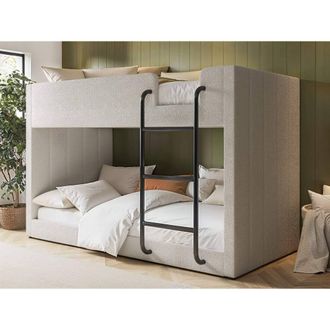 Flair Eden Fabric Bunk Bed in Beige | Size: Single