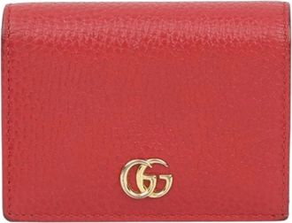 Gucci Pre-owned Wallets, female, Red, Size: ONE SIZE Pre-owned GG Marmont Card Case Wallet