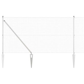 Berkfield Home Welded Wire Fence with 7 Spike Posts 1.2x10 m Galvanised Steel in Silver