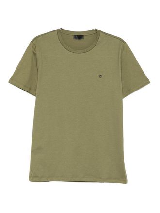 Dondup T-Shirt In Green Cotton With Logo
