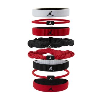 Nike Jordan Sport Mixed Elastic Hair Ties (8-Pack) in White | J1012025-117
