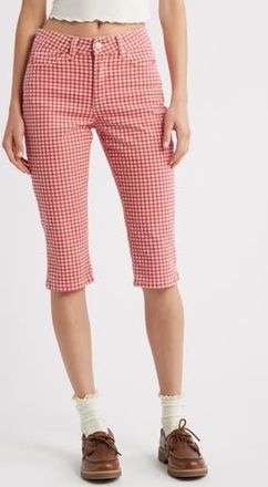 Damson Madder Gingham Capri Jeans in Red at Nordstrom Rack, Size 12 Us / 16 Uk