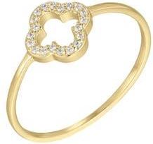 Adornia 14K Gold Plated Cubic Zirconia Clover Ring at Nordstrom Rack, Size 6