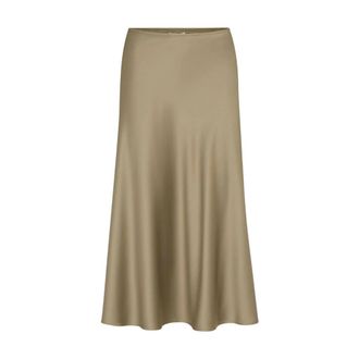 Juvia Midi Skirts, female, Green, Size: XS Satin Skirt