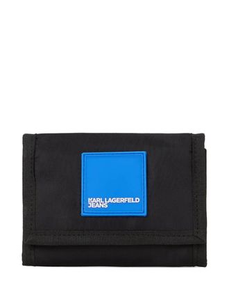 Karl Lagerfeld tri-fold logo-patch wallet - Black