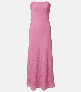 Staud Cassie beaded organza maxi dress