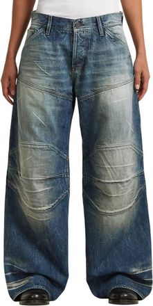 G-Star Rr 5620 Biker Baggy Selvedge Denim Jeans In Dark Blue